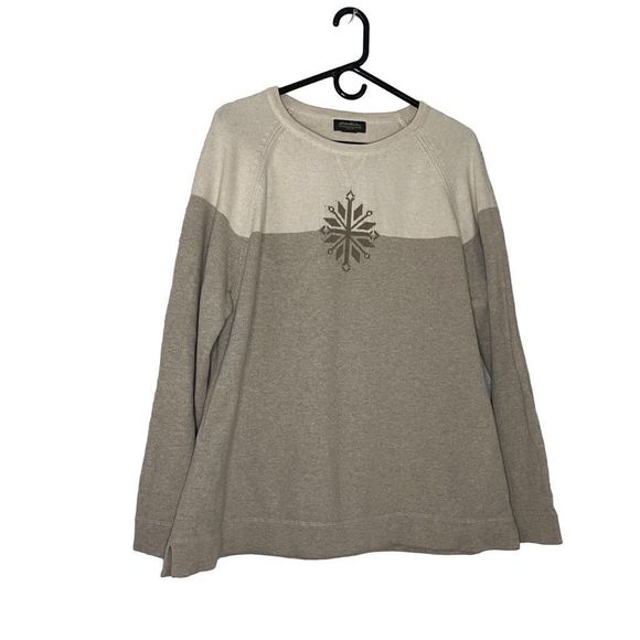 Eddie Bauer Sweaters - Eddie Bauer Cream & Tan Sweater XXL